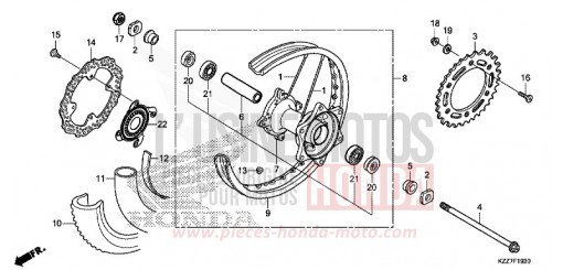 REAR WHEEL CRF250LAK de 2019